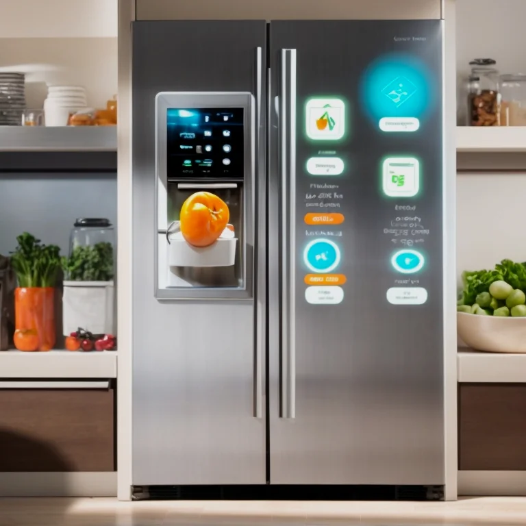 KI-gesteuerter Kühlschrank in moderner Küche